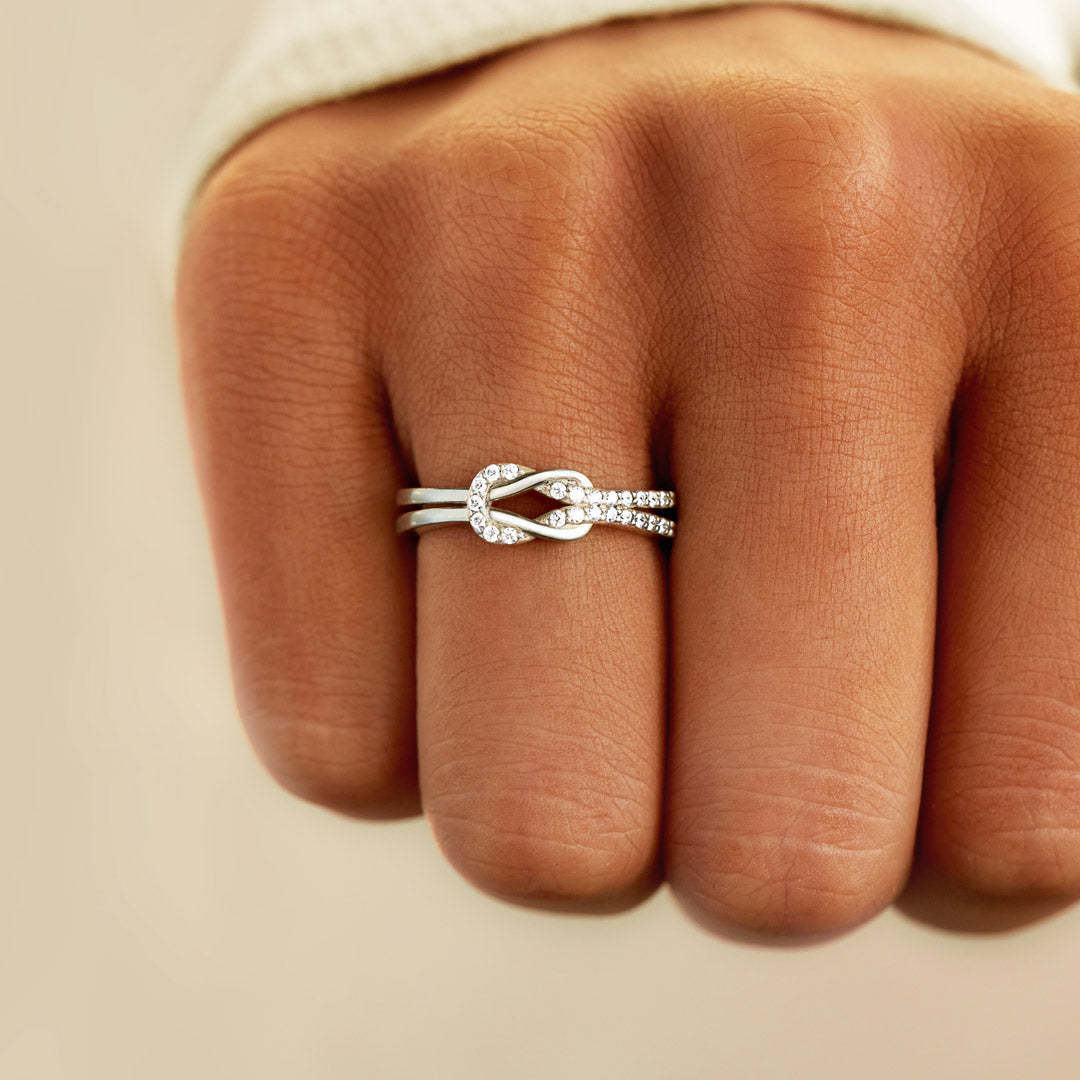 To My Best Friend 'Sisters By Heart' Knot Ring-belovejewel.com