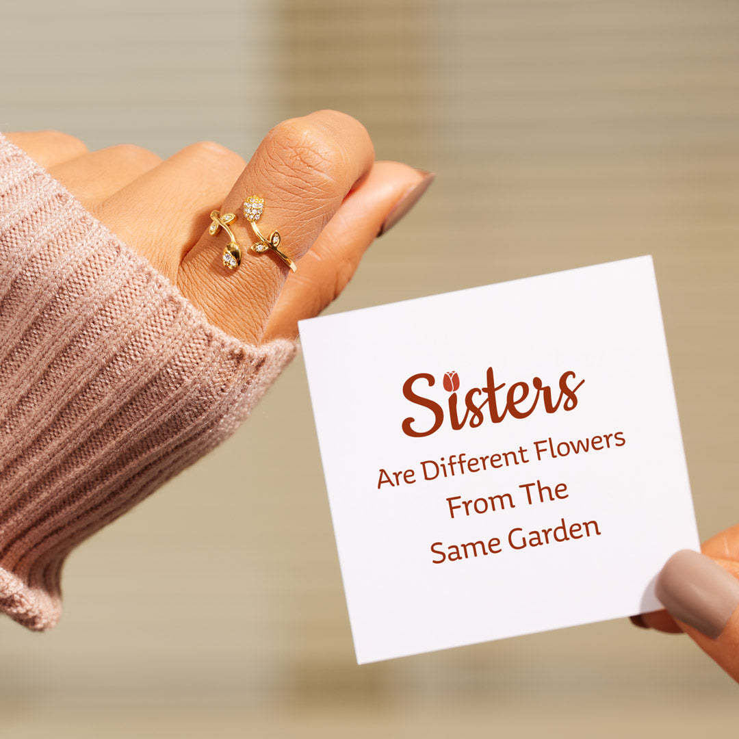For Sisters Tulip Flower Ring-belovejewel.com