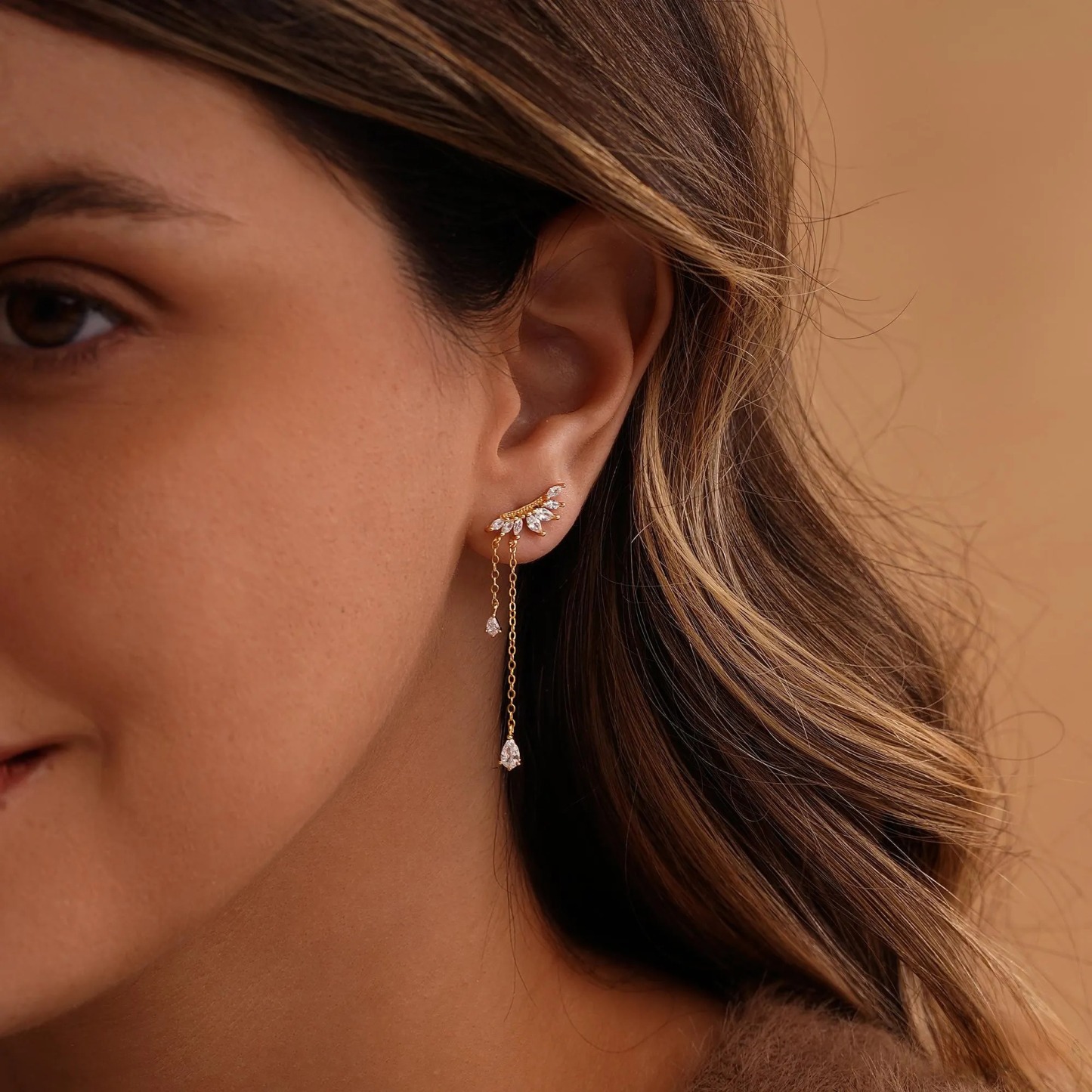 Dainty Diamond Dangle Drop Earrings CZ Diamond Tassel Earrings Wedding Jewelry Bridesmaid Gifts Christmas Present