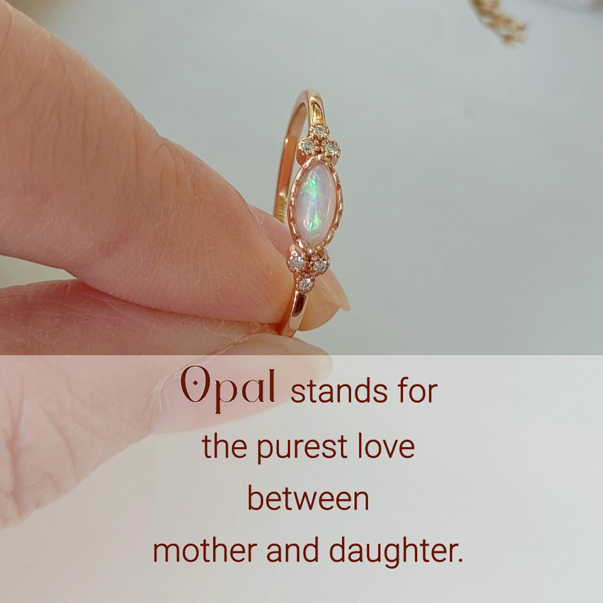 Mother & Daughter Oval Opal Ring