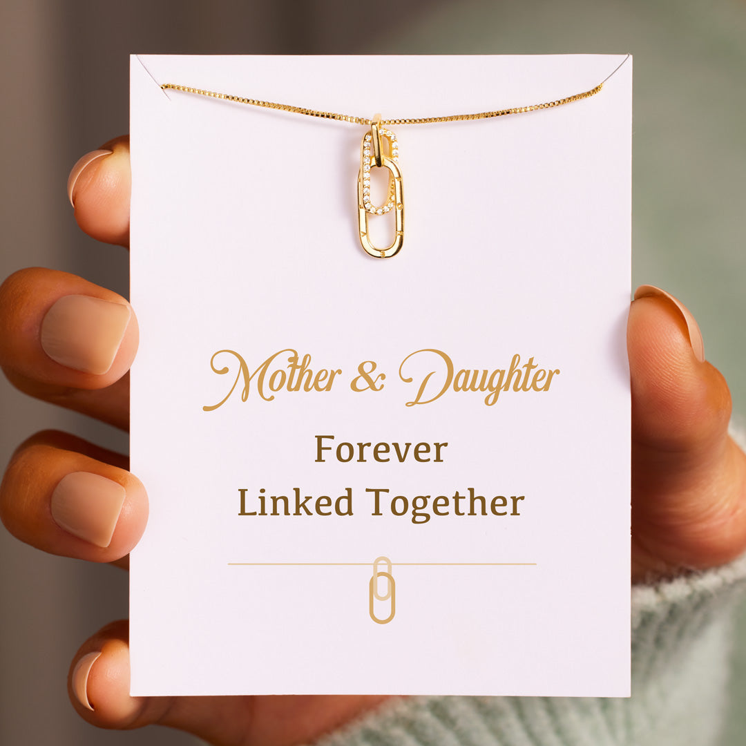 Linked Together Rectangle Interlocking Necklace-belovejewel.com