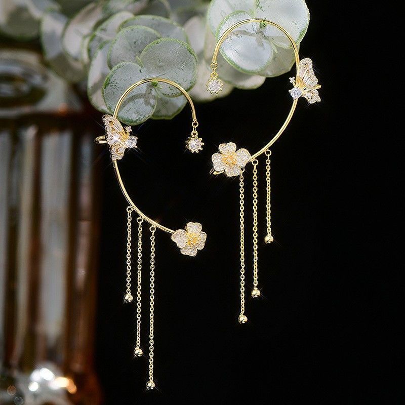 ✨Butterfly Tassel Style Zircon Earrings-belovejewel.com