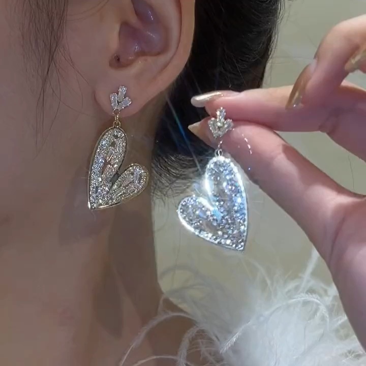 ✨Crystal Heart Gradient Earrings-belovejewel.com