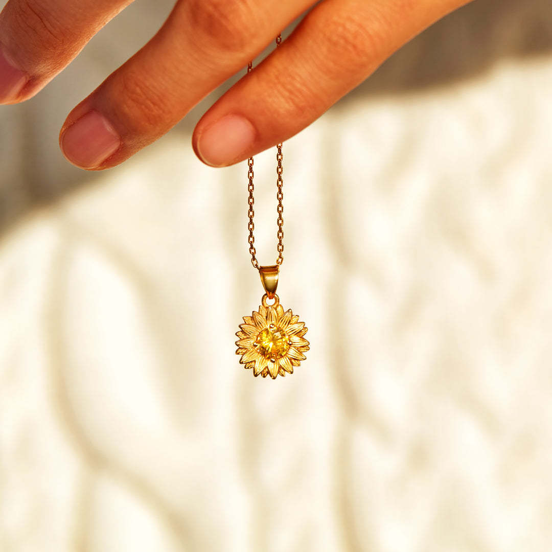 I Would Change The World For You Sunflower Necklace S925-belovejewel.com