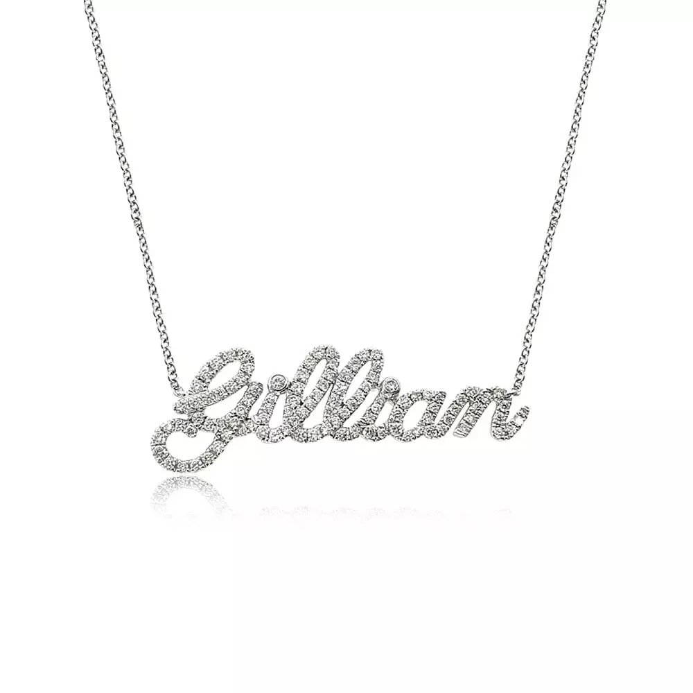 Custom Diamond Name Necklace-belovejewel.com