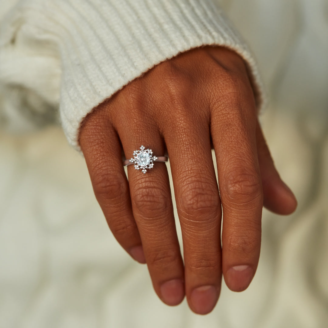 To Me You Are Perfect Snowflake Ring-belovejewel.com