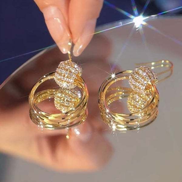 💫SPARKLING CIRCLE EARRINGS-belovejewel.com