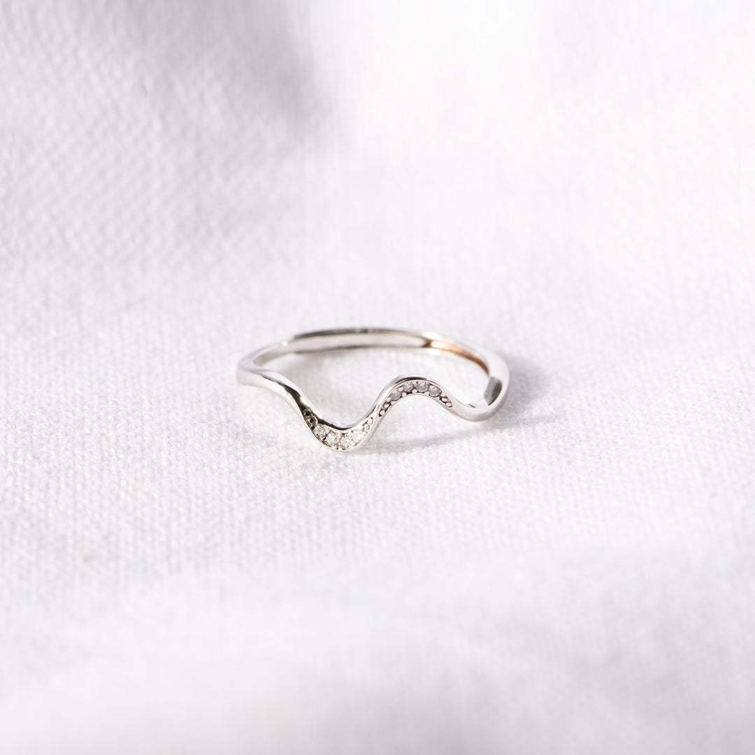 To My Wife Highs And Lows Minimalist Wave Ring-belovejewel.com
