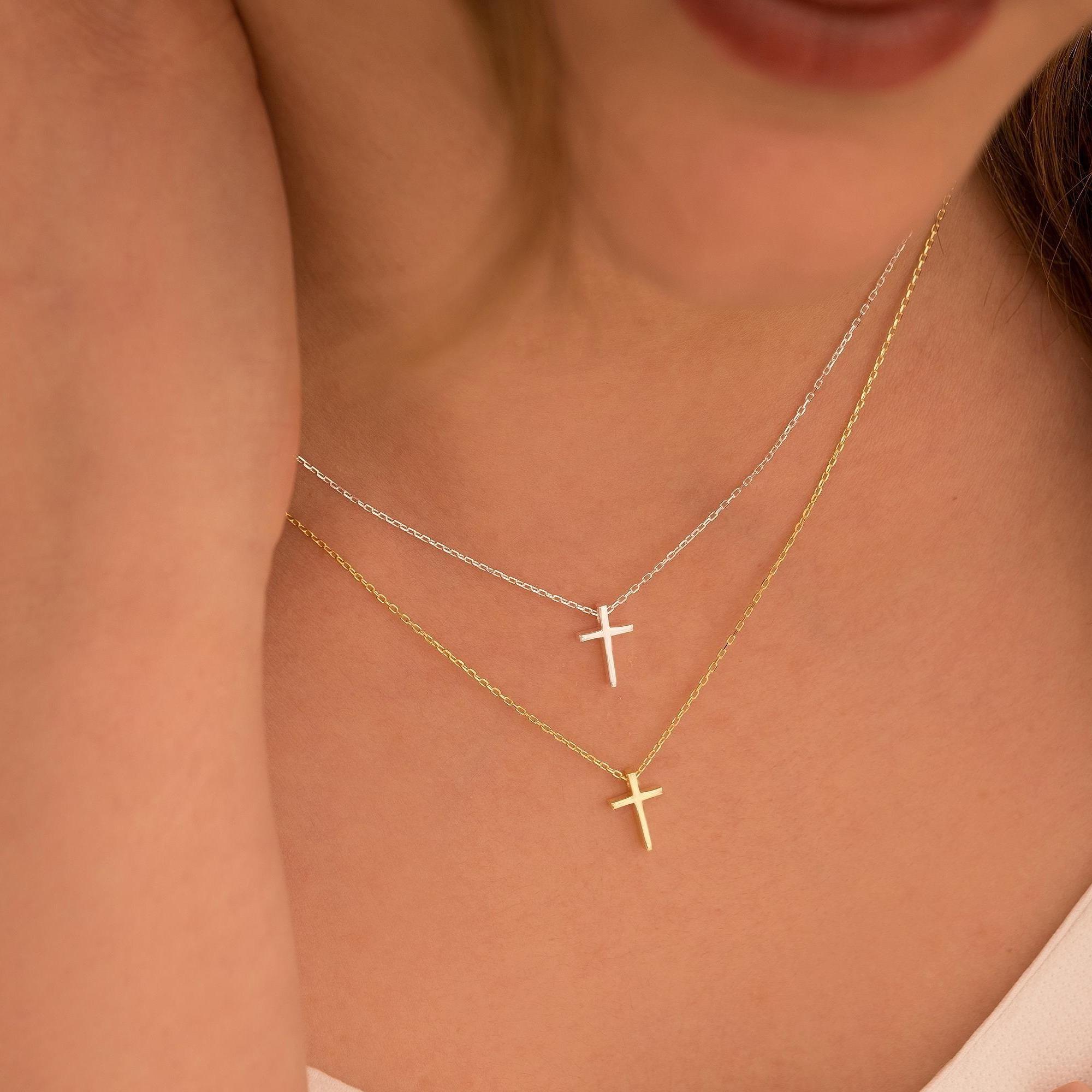 Dainty Cross Necklace – Minimalist Crucifix Gift for Women