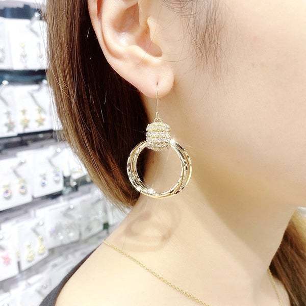 💫SPARKLING CIRCLE EARRINGS-belovejewel.com