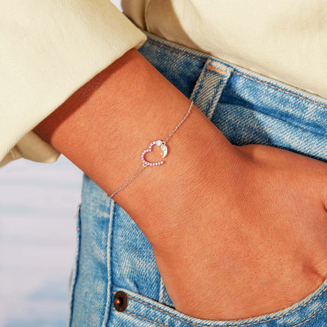 And So She Goes On Heart Semicolon Bracelet-belovejewel.com