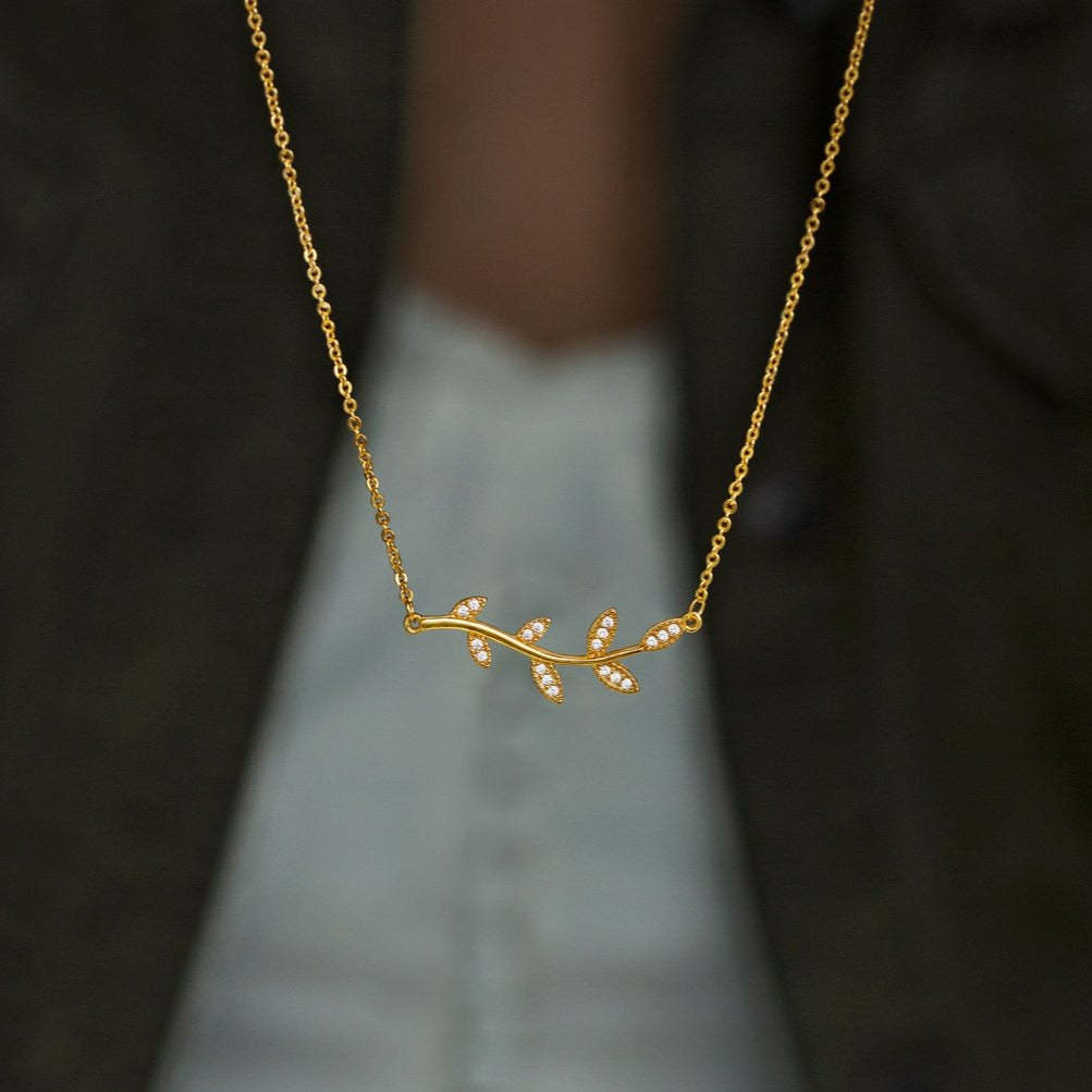 Be-Leaf in Yourself Like I Do Tree Leaf Necklace-belovejewel.com