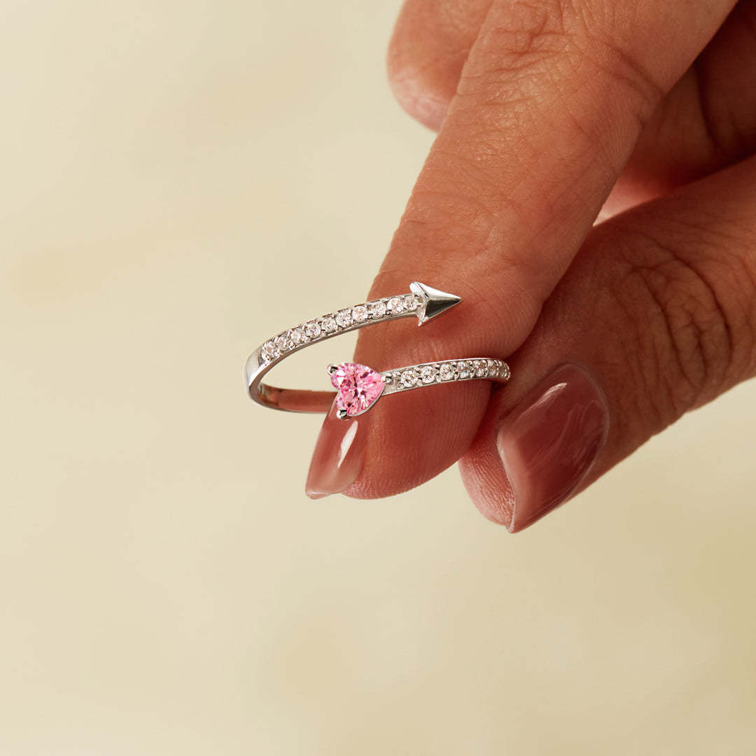 Your Heart Knows The Way Arrow & Heart Ring-belovejewel.com