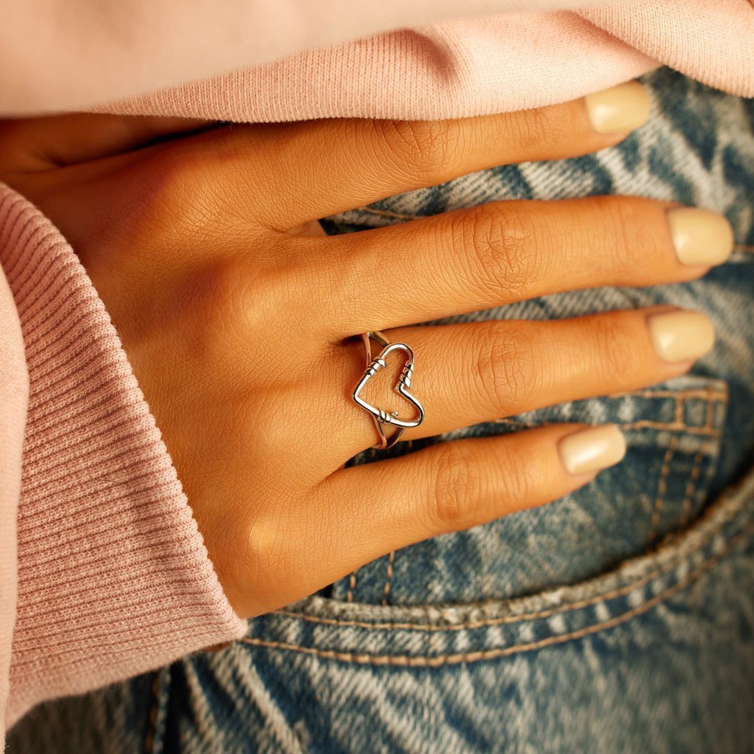My Love You're Badass With A Big Heart Wire Ring-belovejewel.com