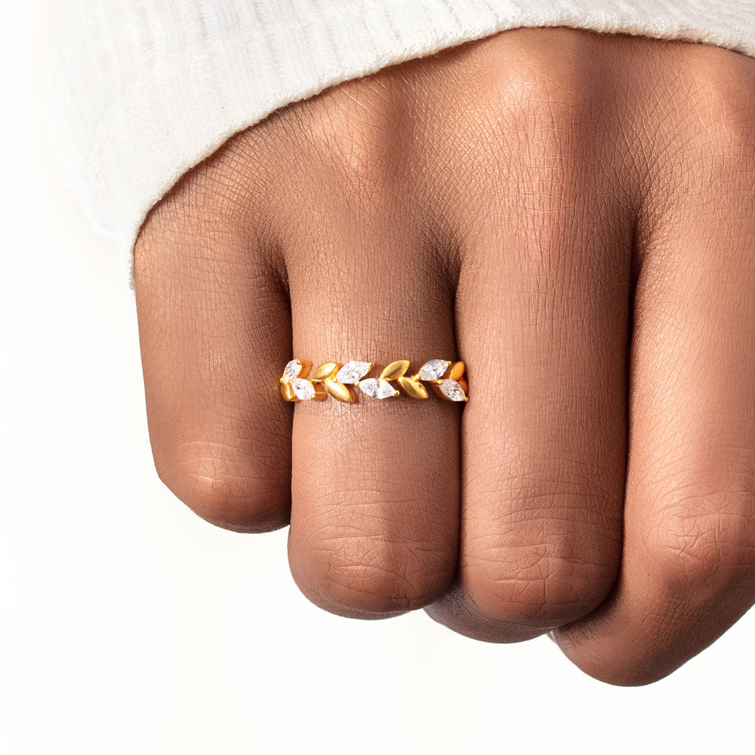 Be-Leaf In Yourself Leaf Branch Ring-belovejewel.com