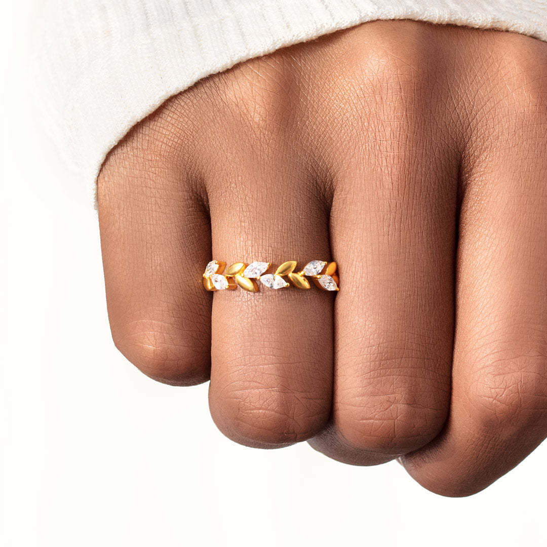 Be-Leaf In Yourself Leaf Branch Ring-belovejewel.com
