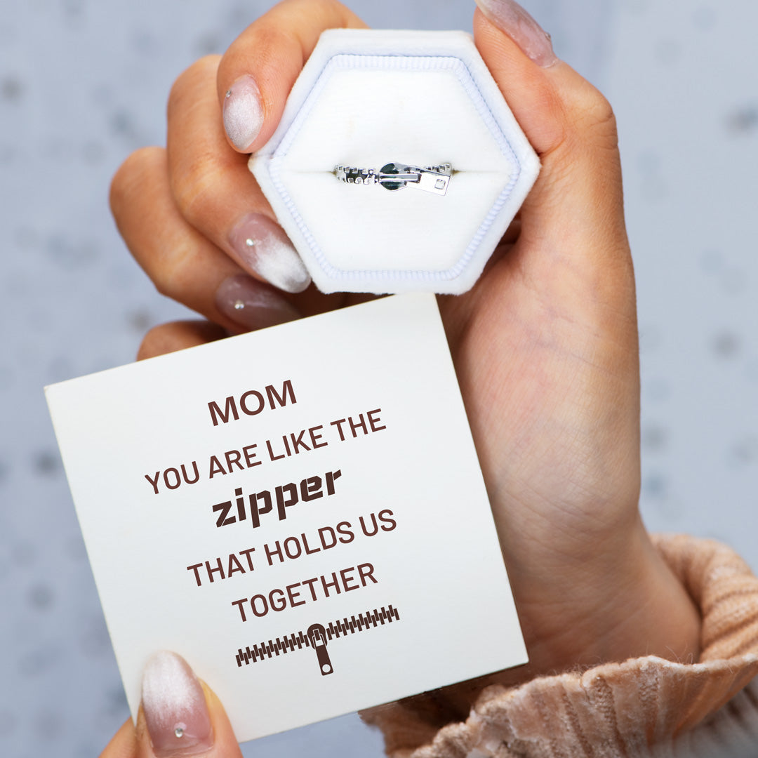 Mom Holds Us Together Zipper Ring-belovejewel.com