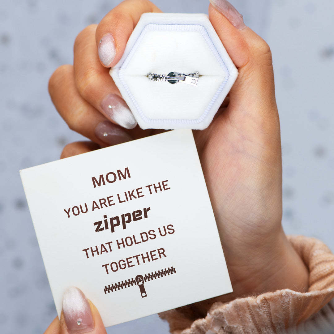 Mom Holds Us Together Zipper Ring-belovejewel.com