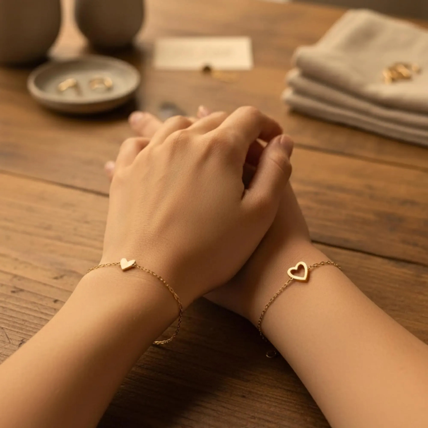 Bestfriends bracelet set Mama Daughter Heart Bracelet Set Matching Best Friends Gift Adjustable Family Jewelry Bonding Gift