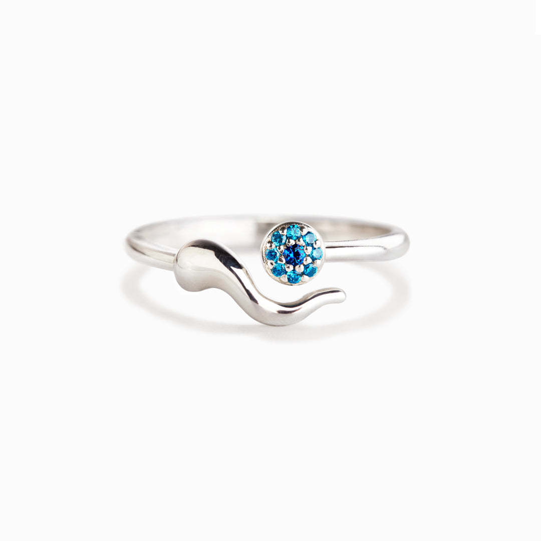 All Is Good Italian Horn Evil Eye Ring-belovejewel.com