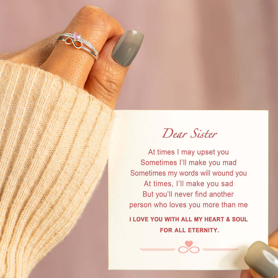 For Sisters Heart Infinity Sign Ring-belovejewel.com