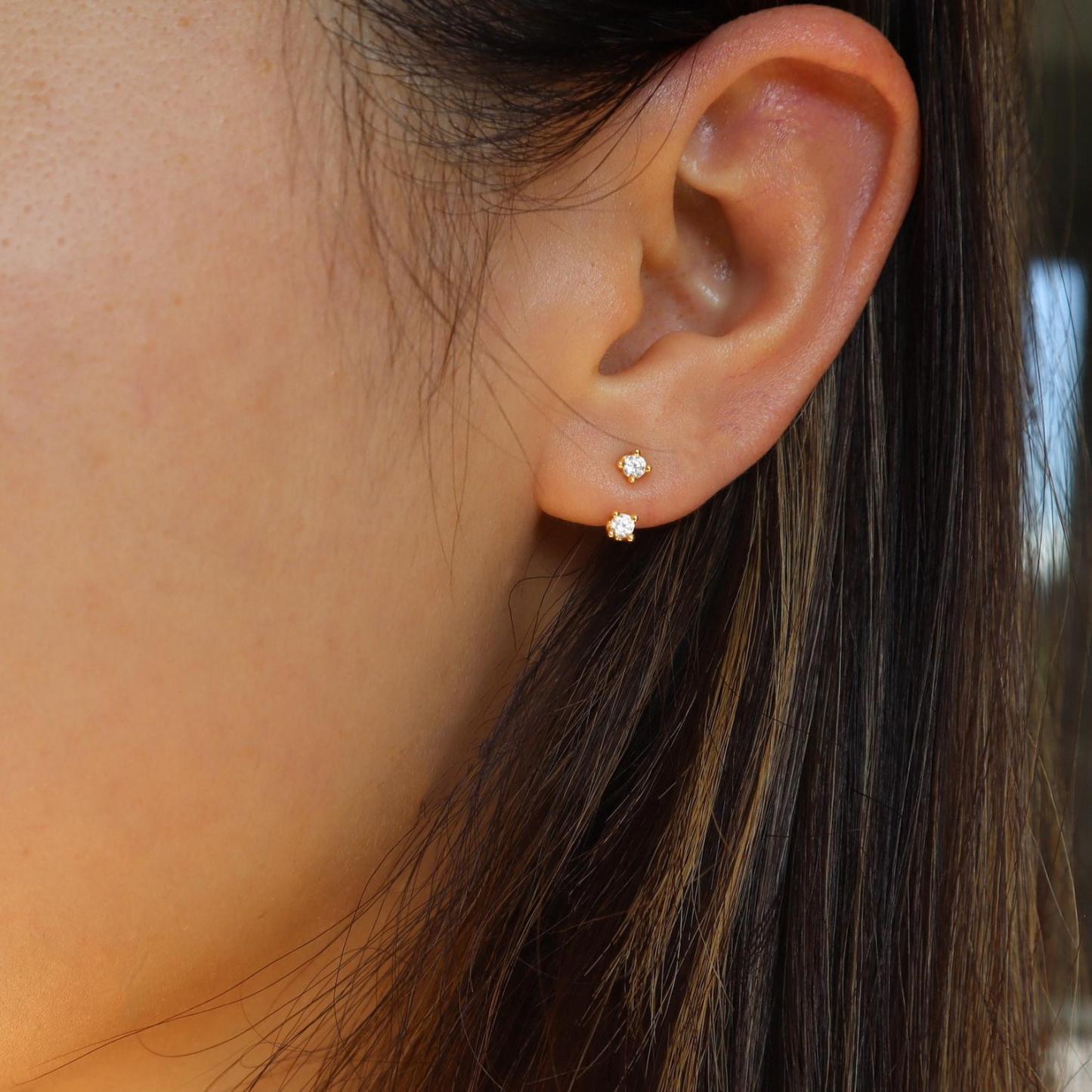 WaterProof Front Back Earrings, Ear Jackets –Dual Finish Hypoallergenic Studs​