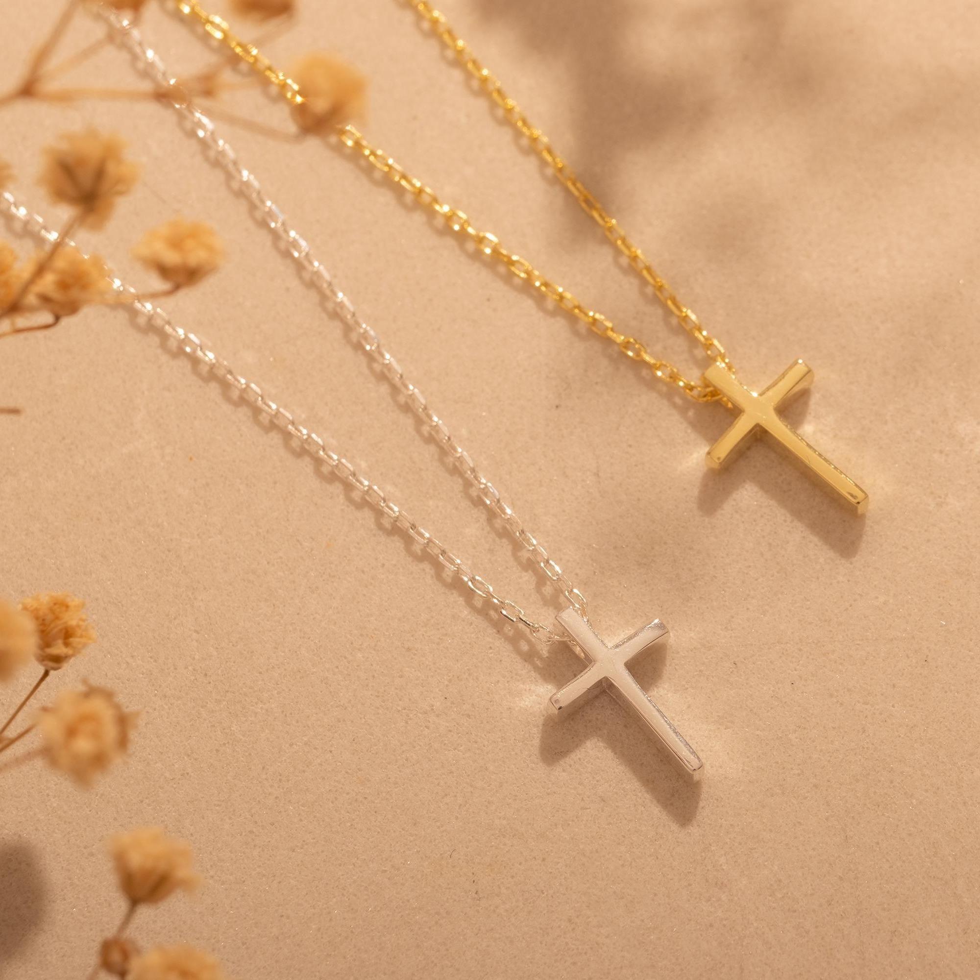 Dainty Cross Necklace – Minimalist Crucifix Gift for Women