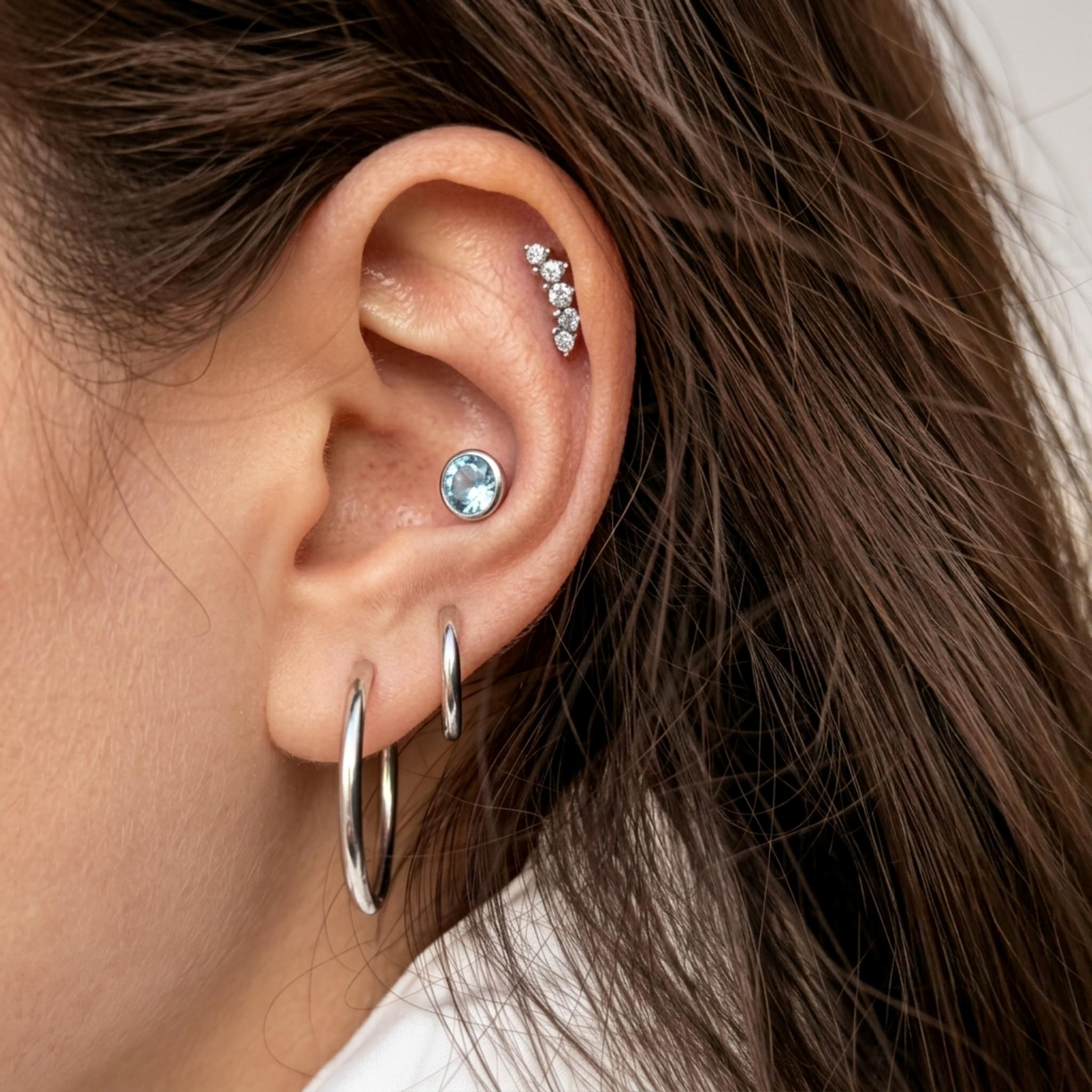 Implant Grade Ti 18G Gold Plated Seamless Hoop Earrings Dainty Thin Large Sizes Hypoallergenic Lightweight Artificial Gemstone Jewelry Accessories