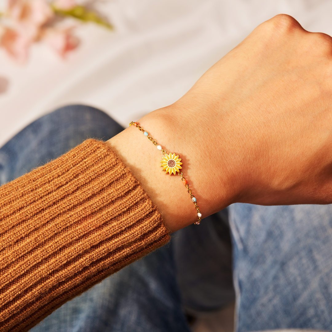 To My Daughter Sunflower Bracelet-belovejewel.com