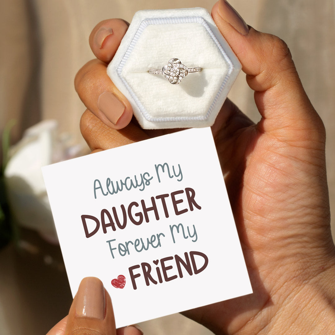 Always My Daughter Forever My Friend Endless Knot Ring-belovejewel.com
