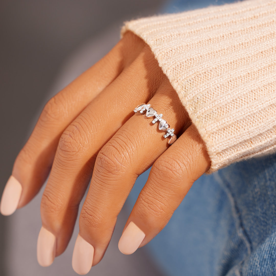 God Says You Are Strong Heart & Cross Band-belovejewel.com