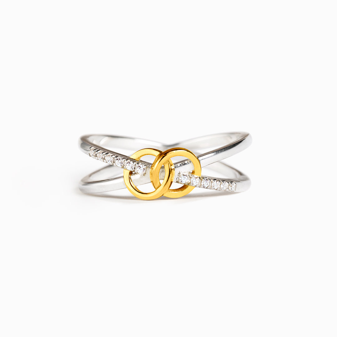 Linked Together Interlocking Ring-belovejewel.com