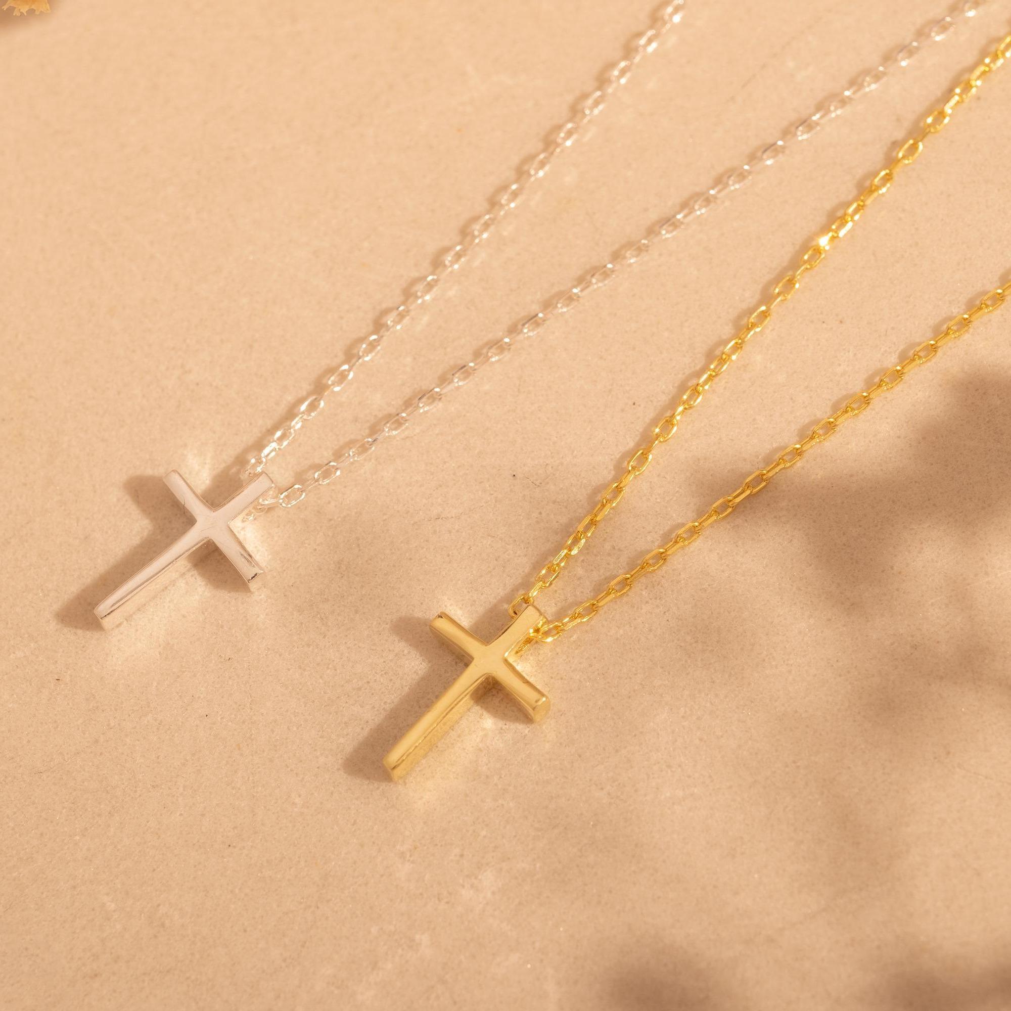 Dainty Cross Necklace – Minimalist Crucifix Gift for Women
