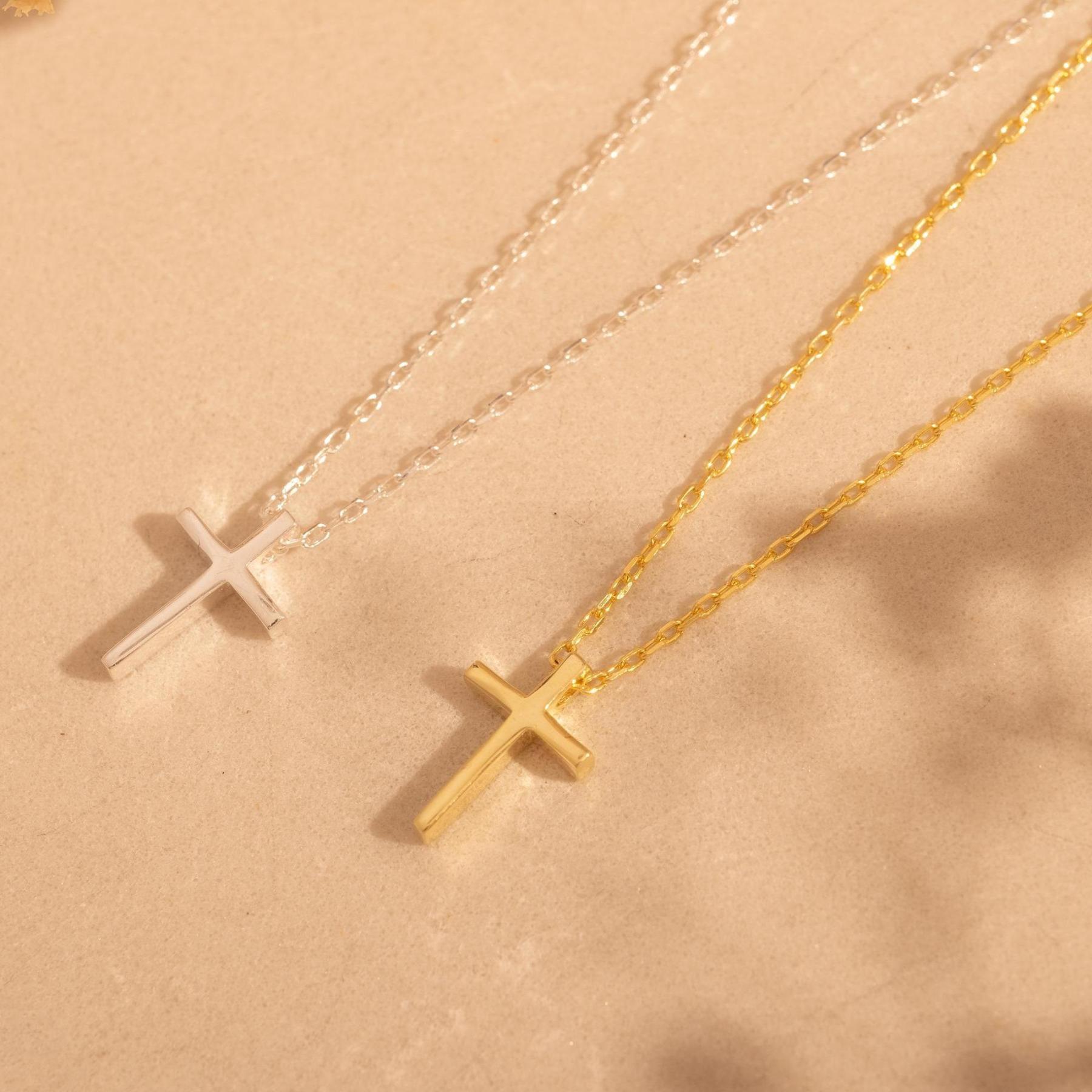 Dainty Cross Necklace – Minimalist Crucifix Gift for Women