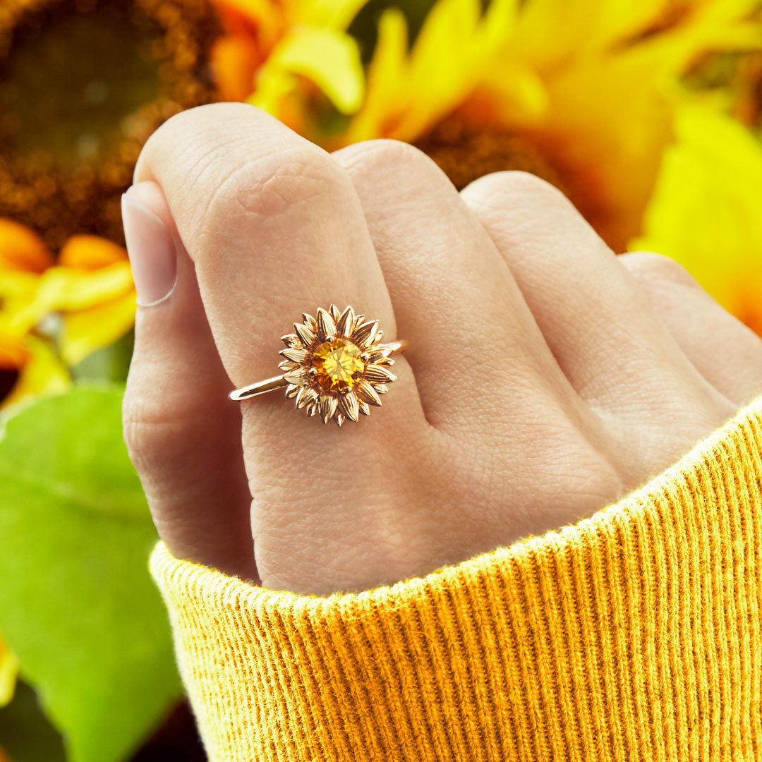 I Would Change The World For My Granddaughter Sunflower Ring-belovejewel.com