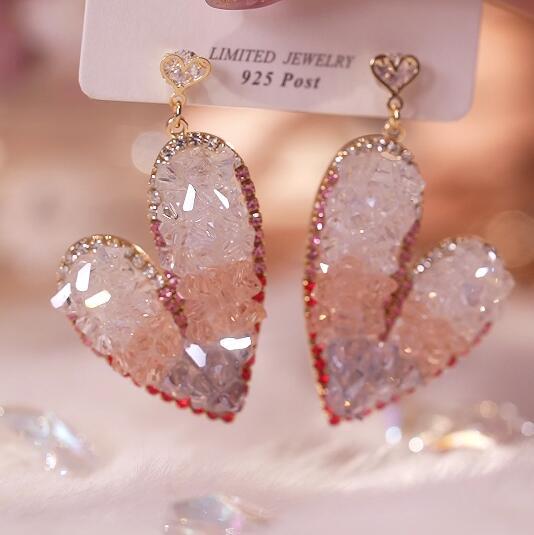 ✨Crystal Heart Gradient Earrings-belovejewel.com