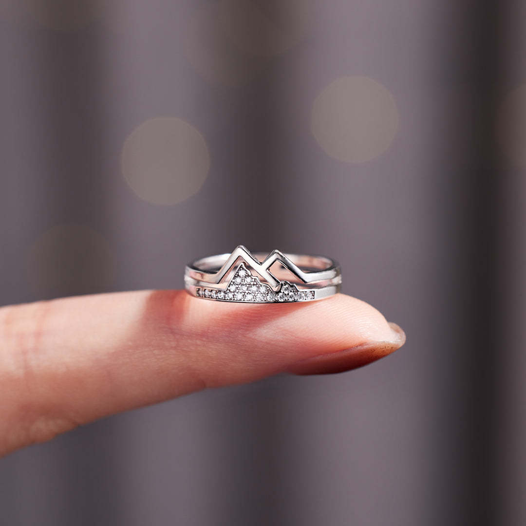 Daughter Faith Moves Mountains Pavé Mountain Ring-belovejewel.com