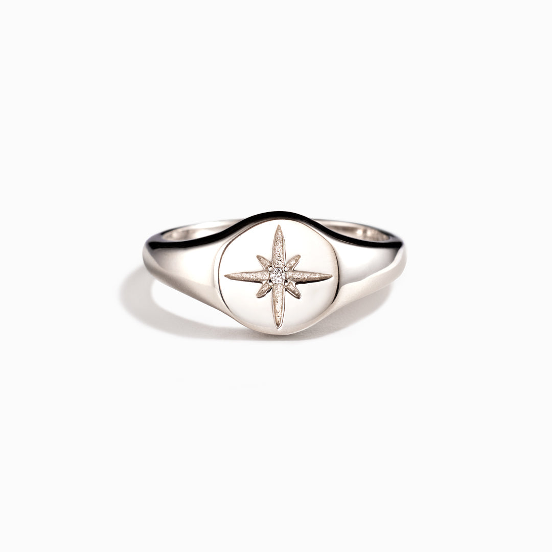 For Wife North Star Signet Ring-belovejewel.com