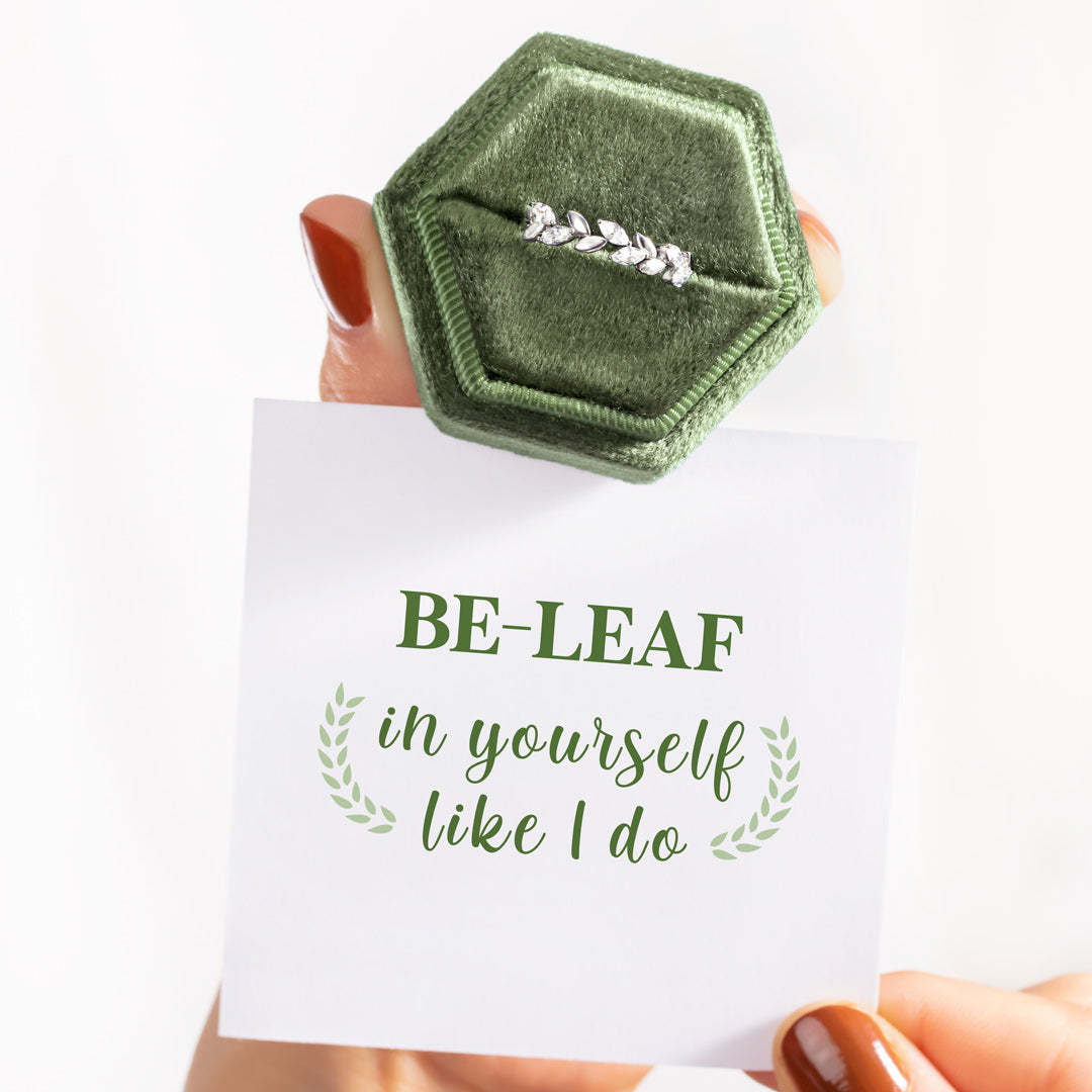 Be-Leaf In Yourself Leaf Branch Ring-belovejewel.com