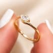 Dainty Marquise CZ Ring, Minimalist Simulated Diamond Band, Everyday Stackable Ring, Bridal Jewelry, AAA Grade Cubic Zirconia Ring