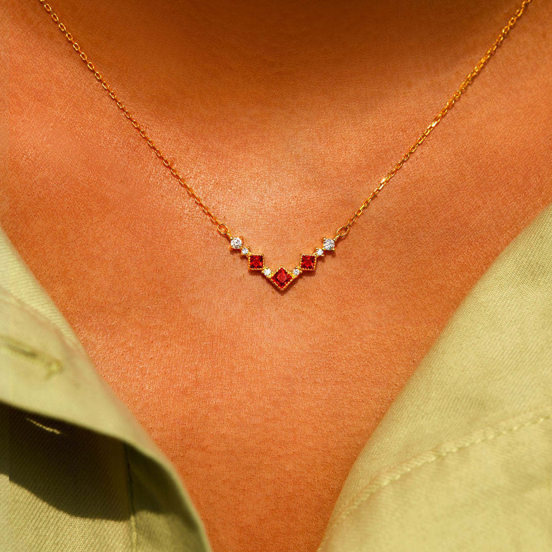 This Girl Is On Fire Flame Necklace-belovejewel.com