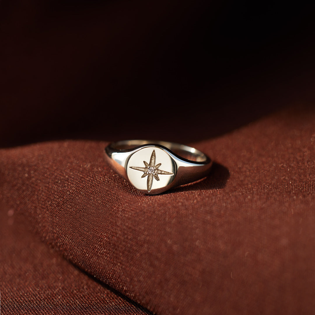For Wife North Star Signet Ring-belovejewel.com