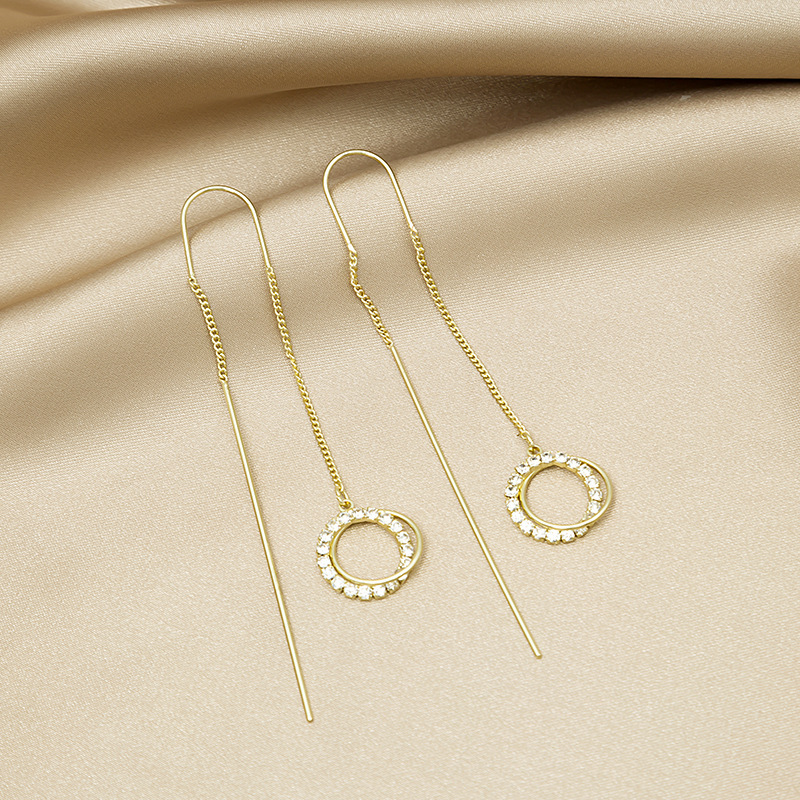 Tassel Threading Long Chain Earrings-belovejewel.com