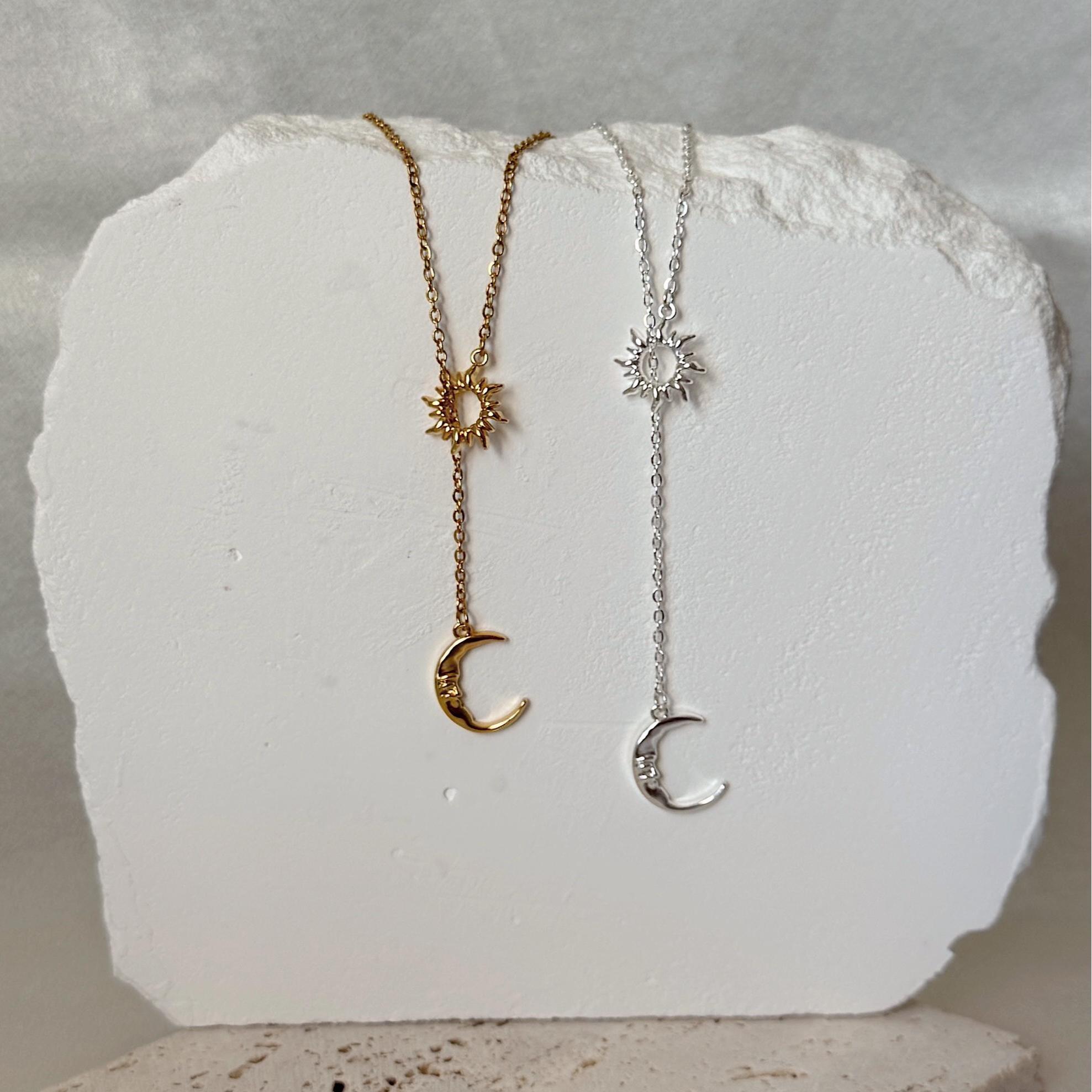 Sun & Moon Lariat Necklace