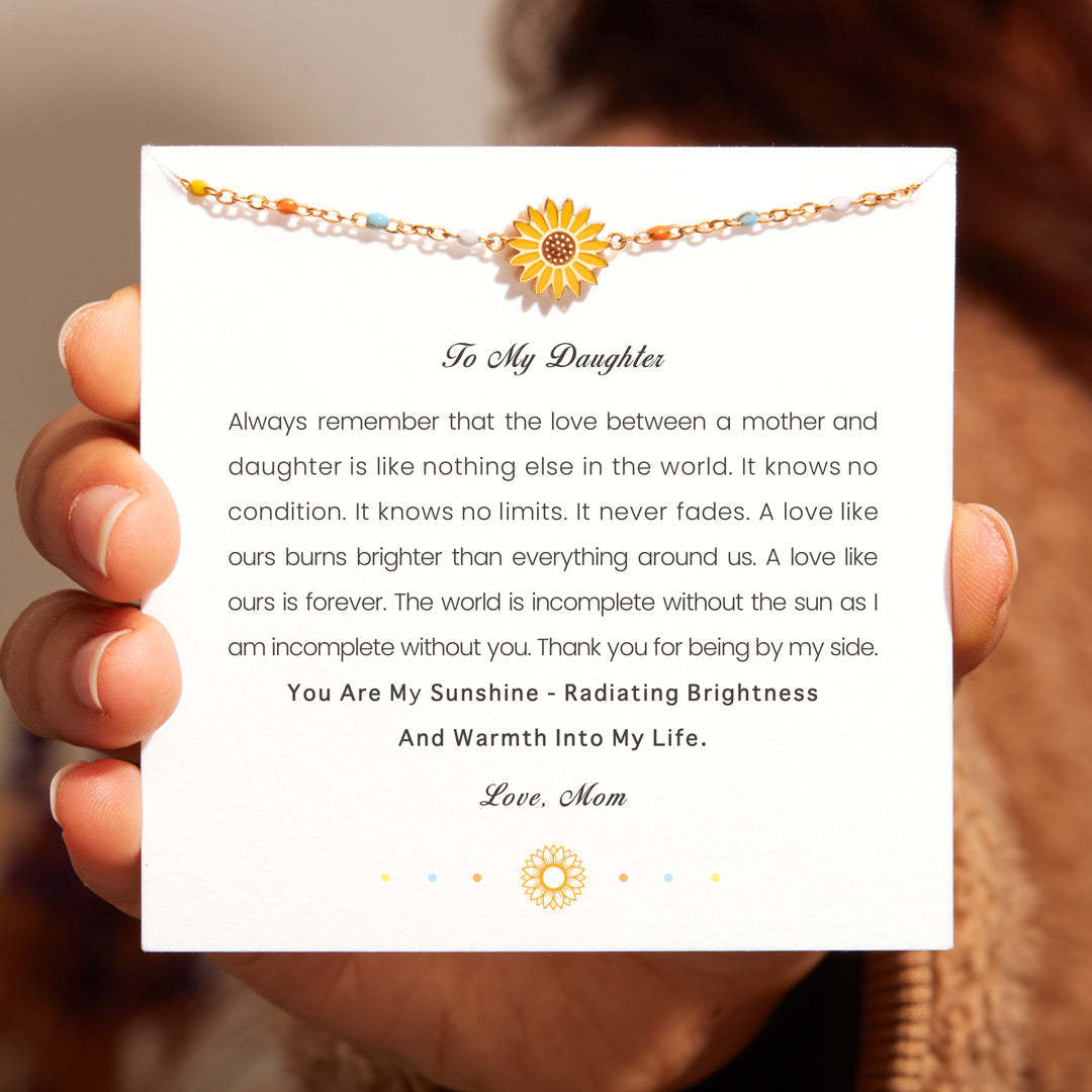 To My Daughter Sunflower Bracelet-belovejewel.com