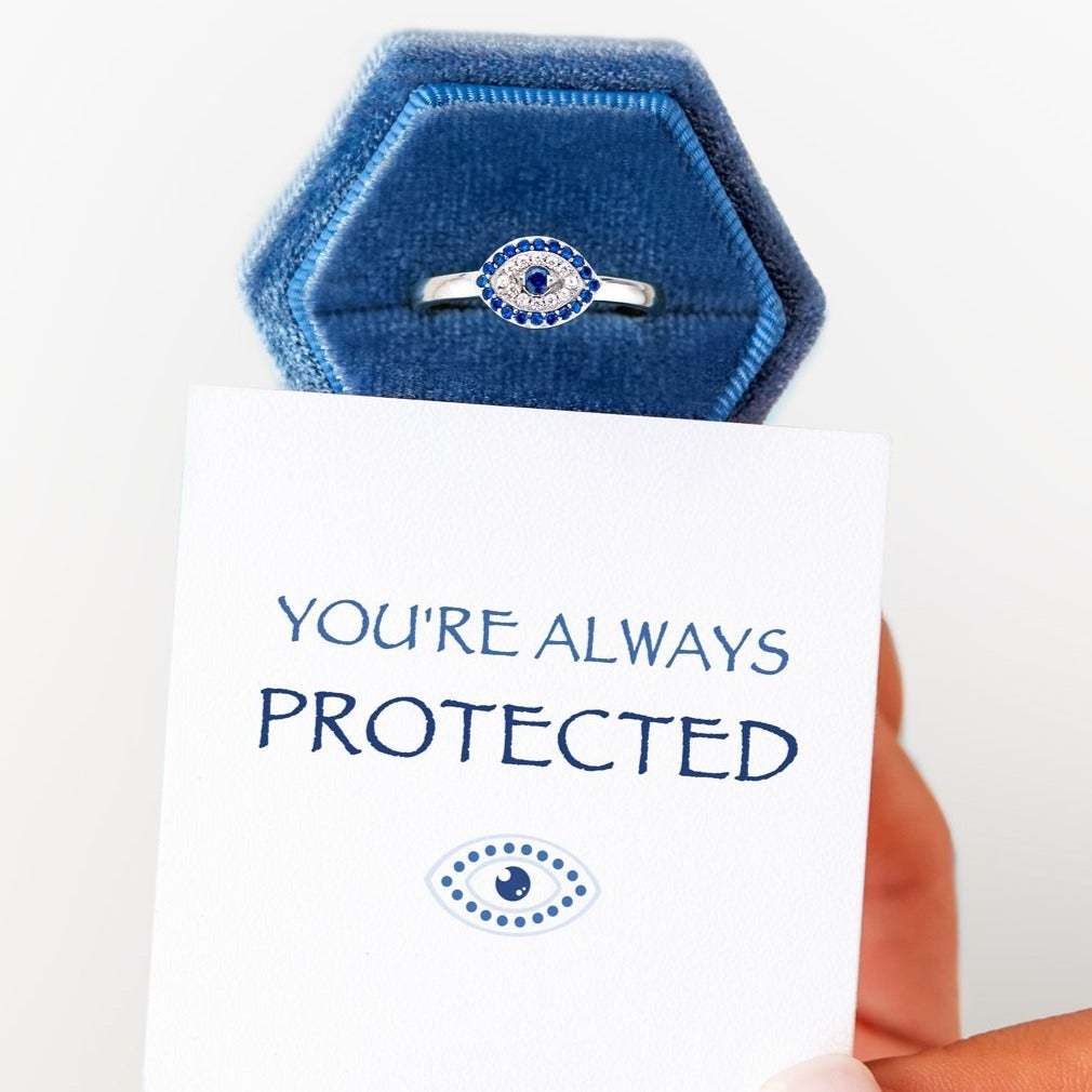 You're Always Protected Evil Eye Ring-belovejewel.com