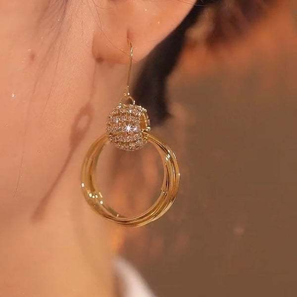 💫SPARKLING CIRCLE EARRINGS-belovejewel.com
