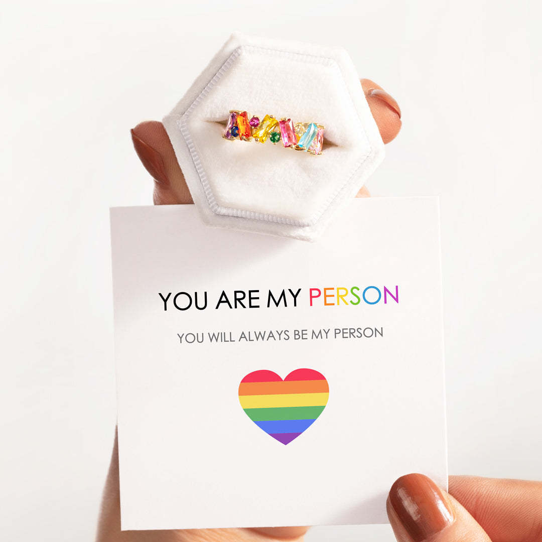 You're My Person Rainbow Band Ring-belovejewel.com