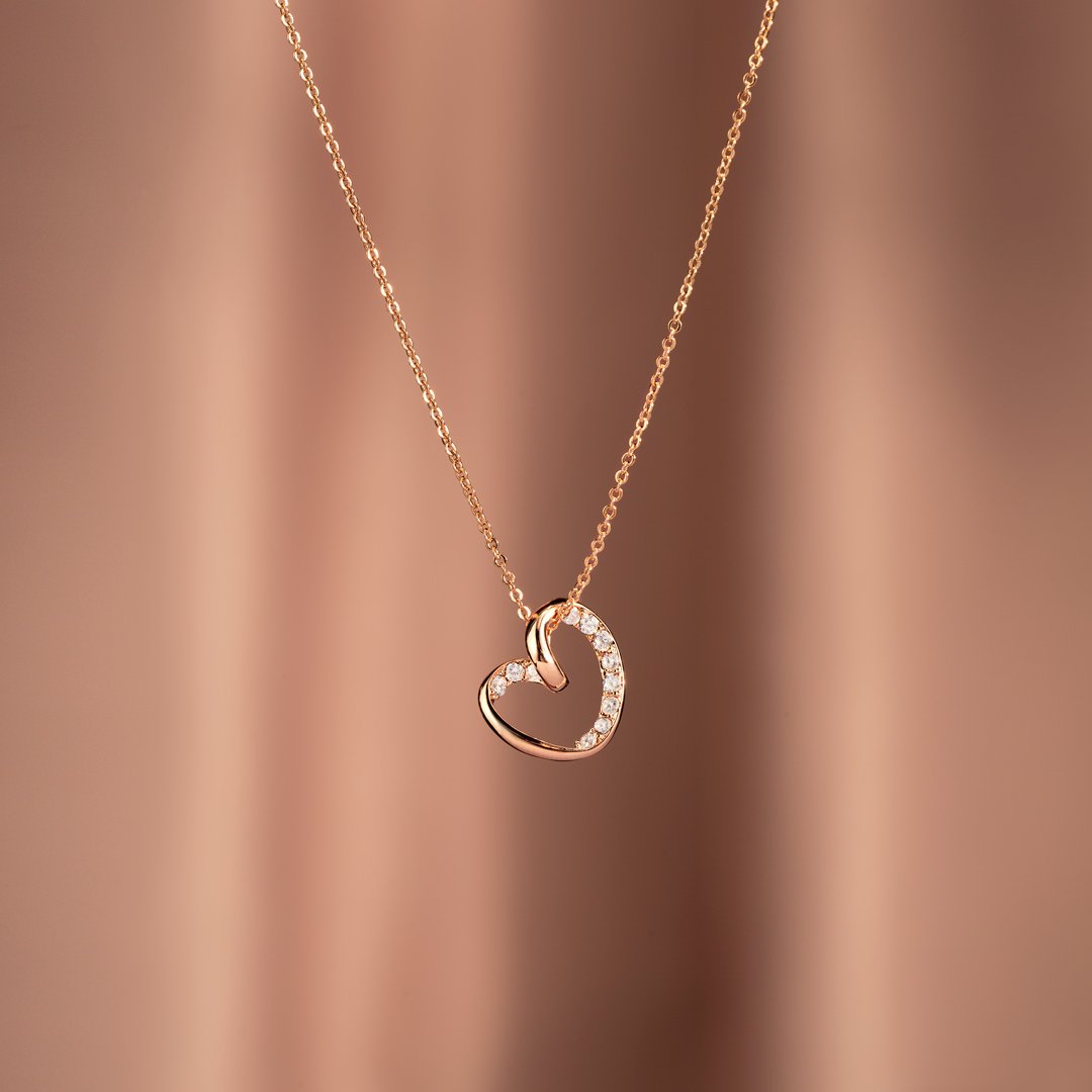 My Beautiful Granddaughter Twist Pave Heart Necklace-belovejewel.com