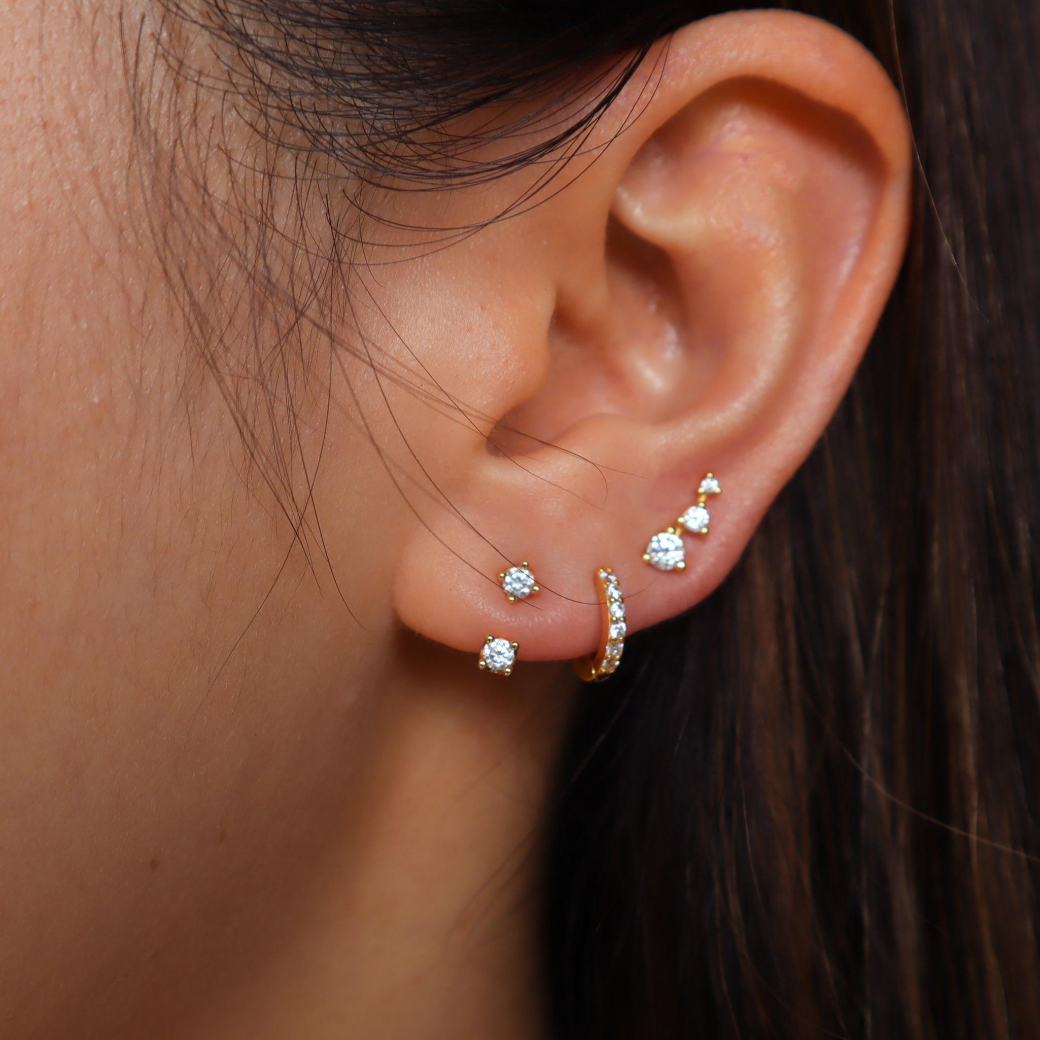 WaterProof Front Back Earrings, Ear Jackets –Dual Finish Hypoallergenic Studs​